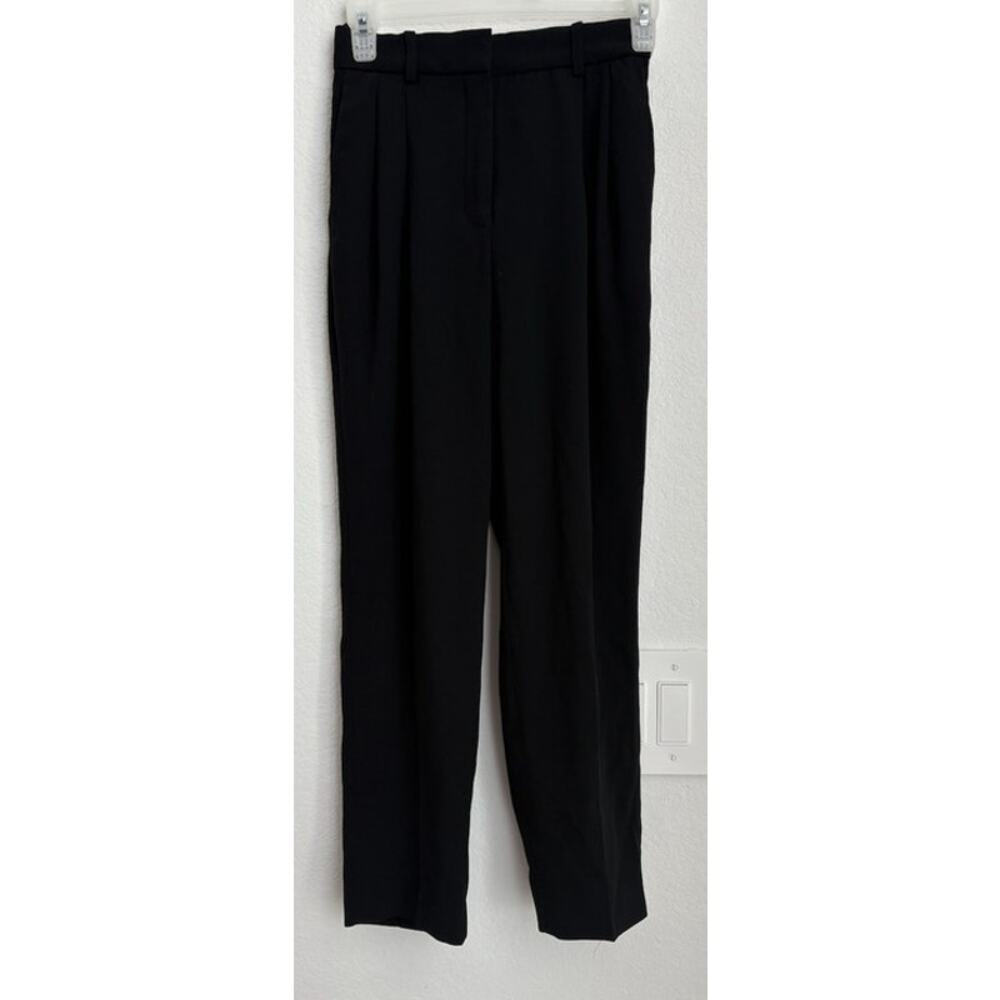 Womens Aritzia Babaton Black Seam Front Pull On Tapered Pant Size 00 - Picture 2 of 8